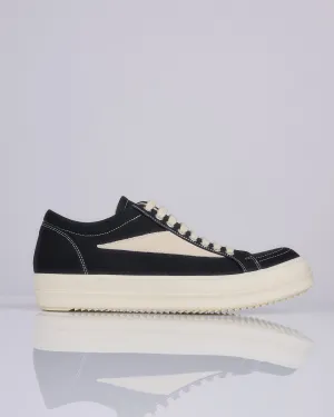 Rick Owens DRKSHDW Vintage Sneaks Cotton Canvas Black Milk Milk