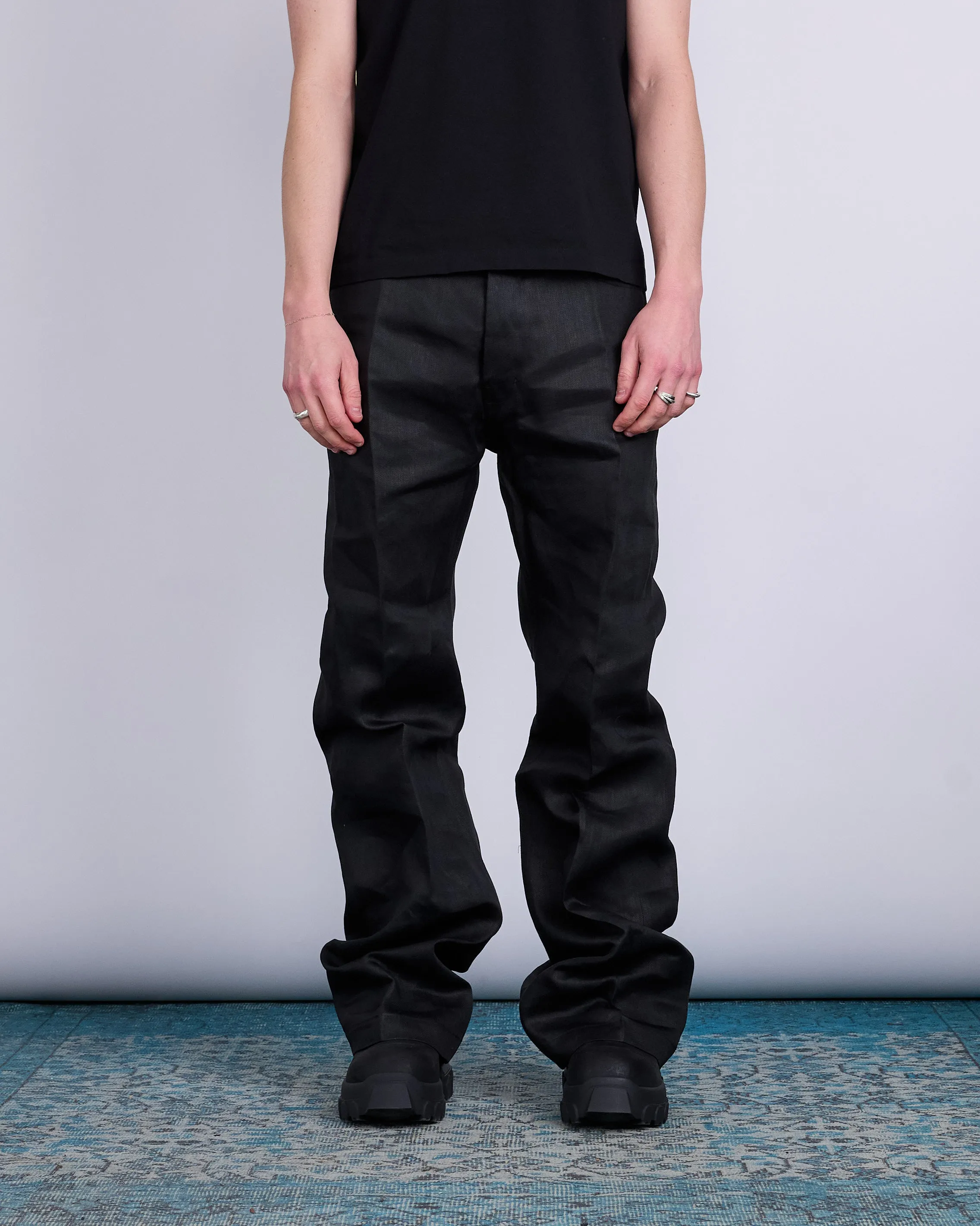 Rick Owens Geth Jean Linen Twill Black