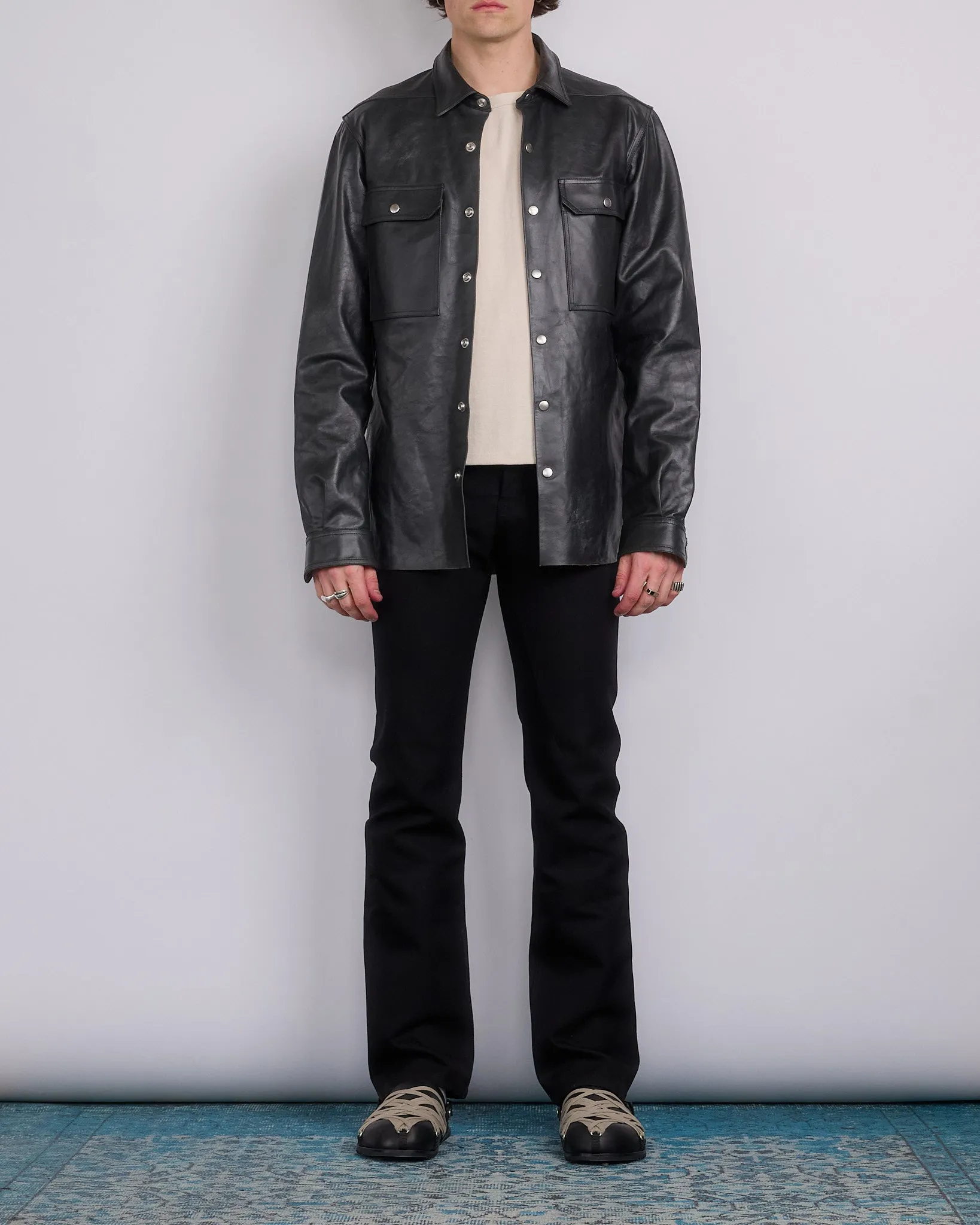 Rick Owens Runway Bonotto Headon Jean Terrain Cotton Black