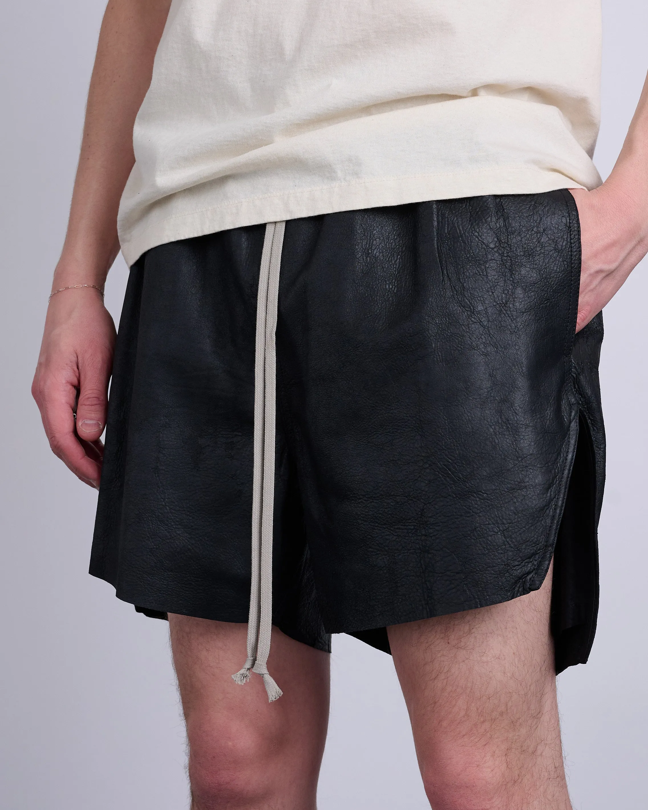 Rick Owens Runway Boxer Short Blister Lamb Black