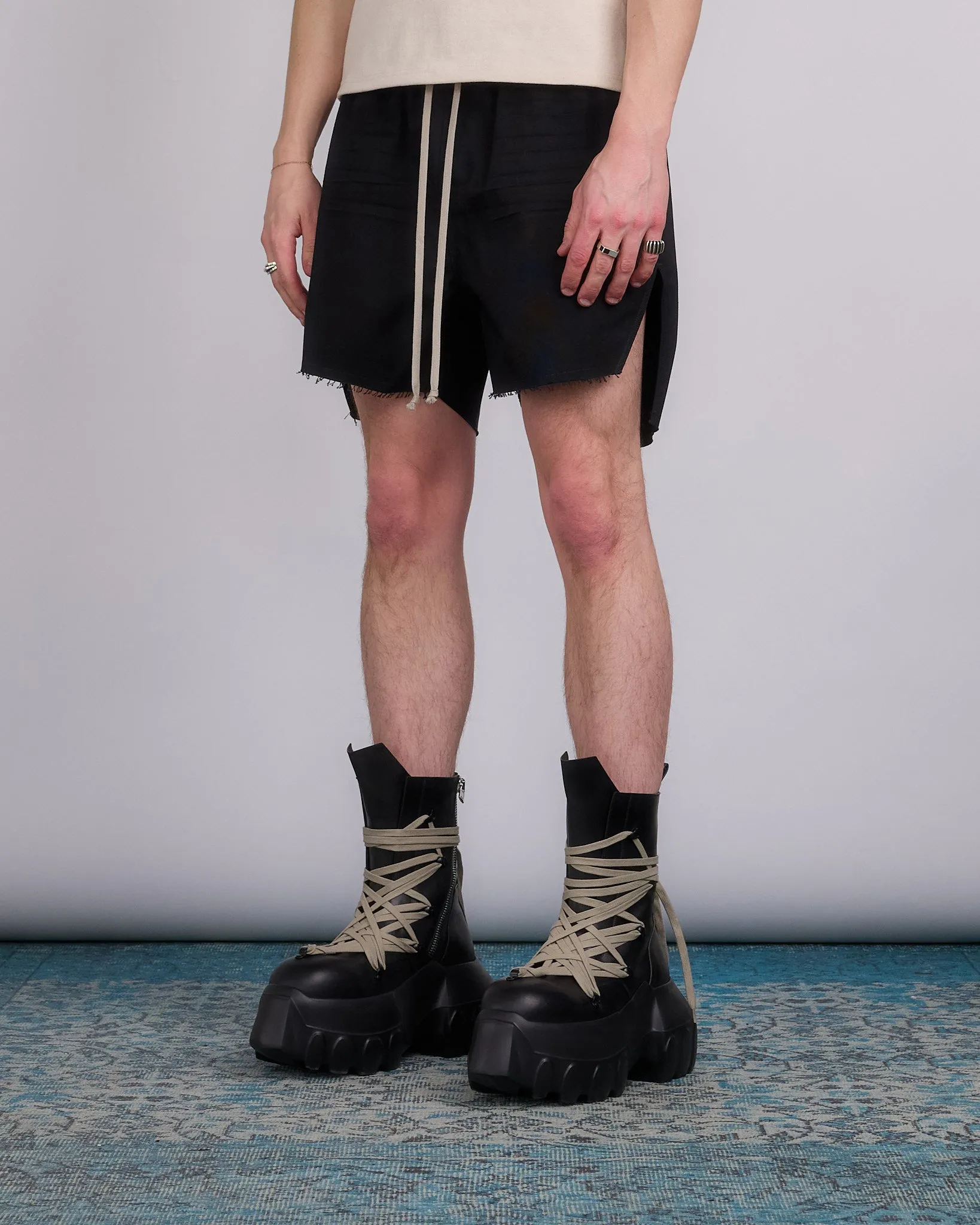 Rick Owens Runway Boxer Short Cotton Canvas Black