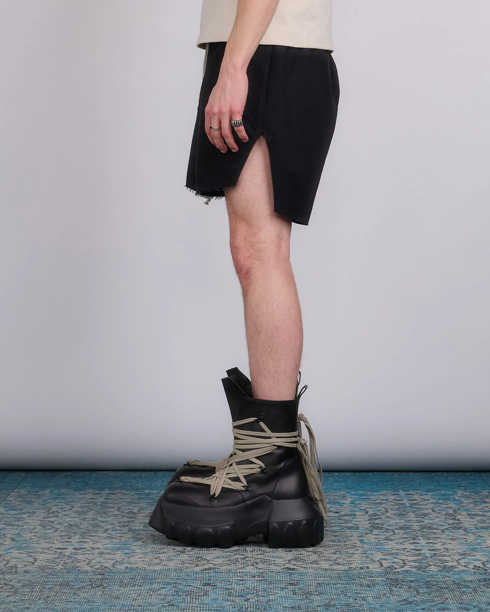 Rick Owens Runway Boxer Short Cotton Canvas Black