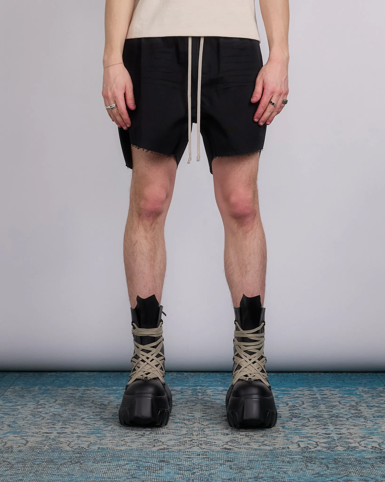 Rick Owens Runway Boxer Short Cotton Canvas Black