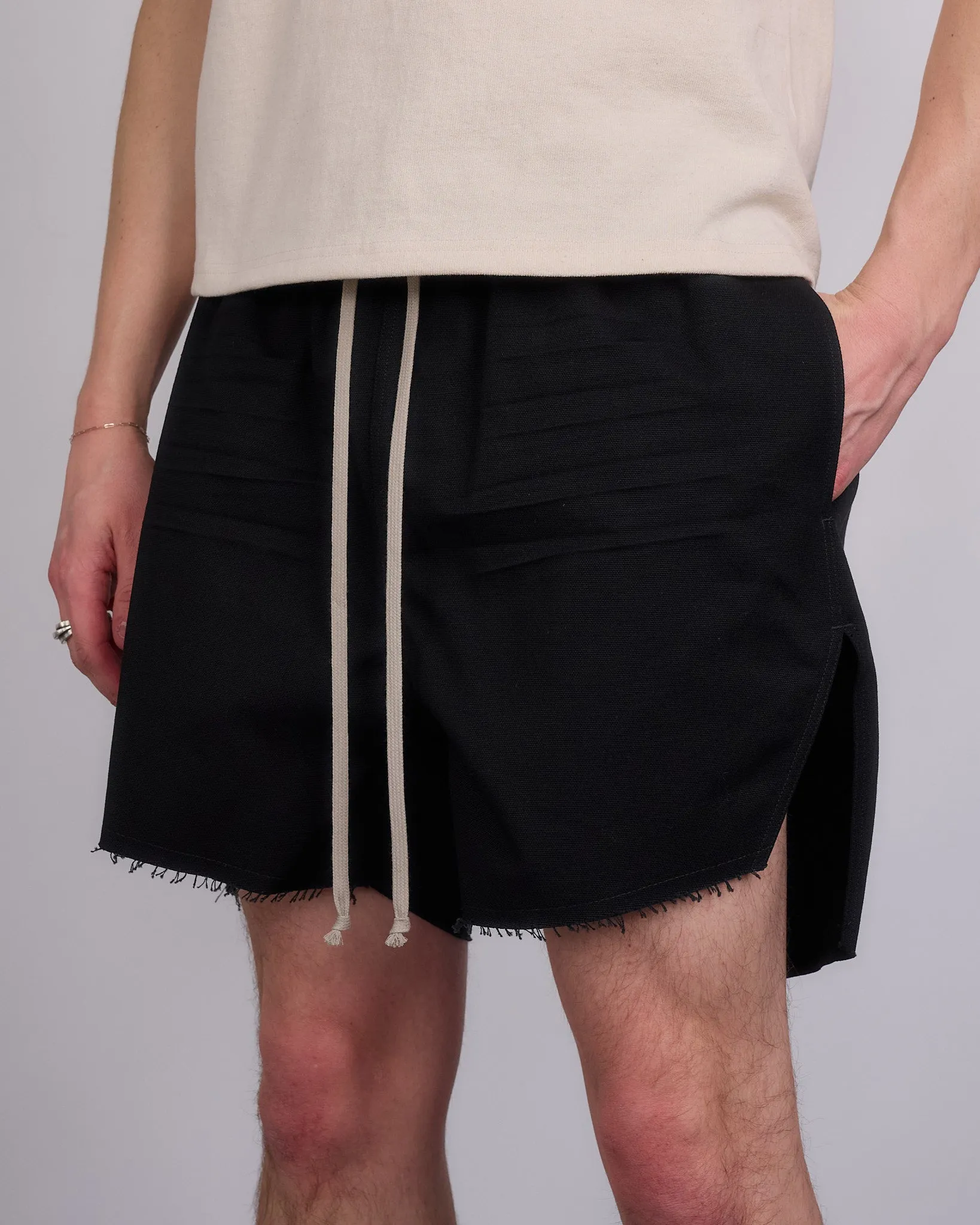 Rick Owens Runway Boxer Short Cotton Canvas Black