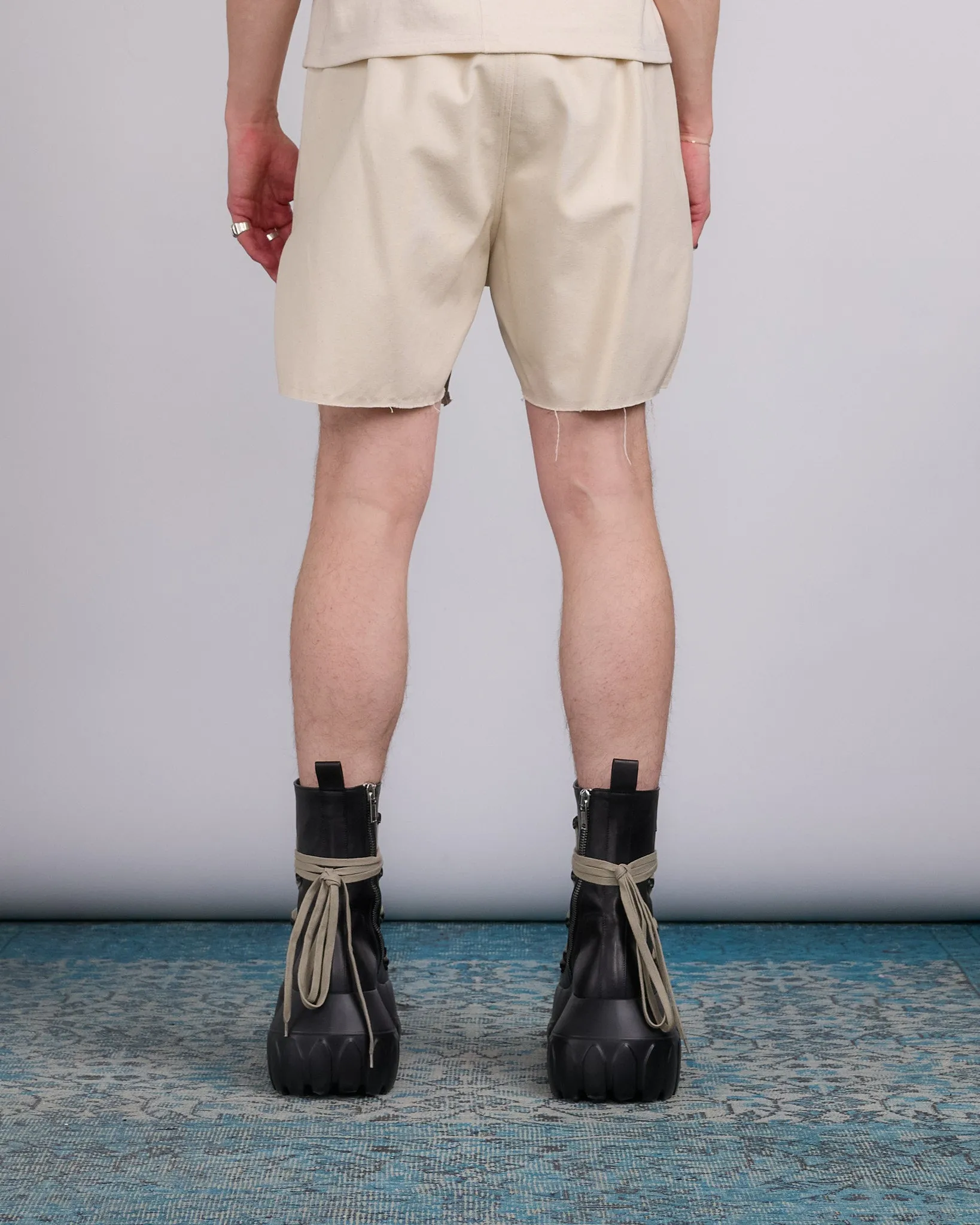 Rick Owens Runway Boxer Short Cotton Canvas Natural