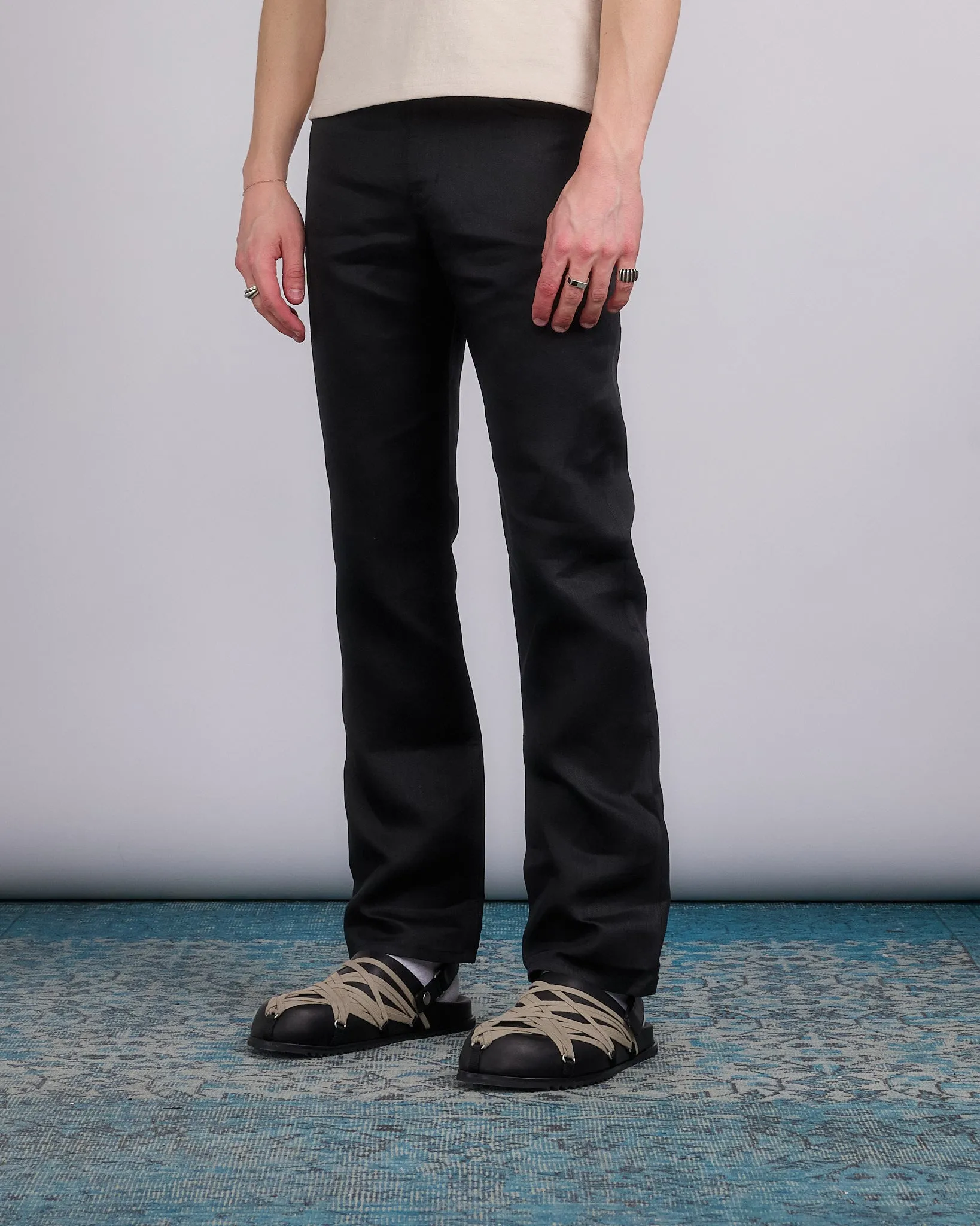 Rick Owens Runway Headon Utility Pant Linen Twill Black