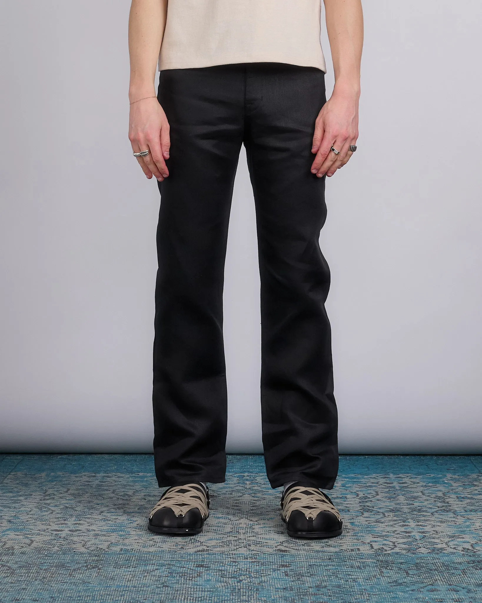 Rick Owens Runway Headon Utility Pant Linen Twill Black