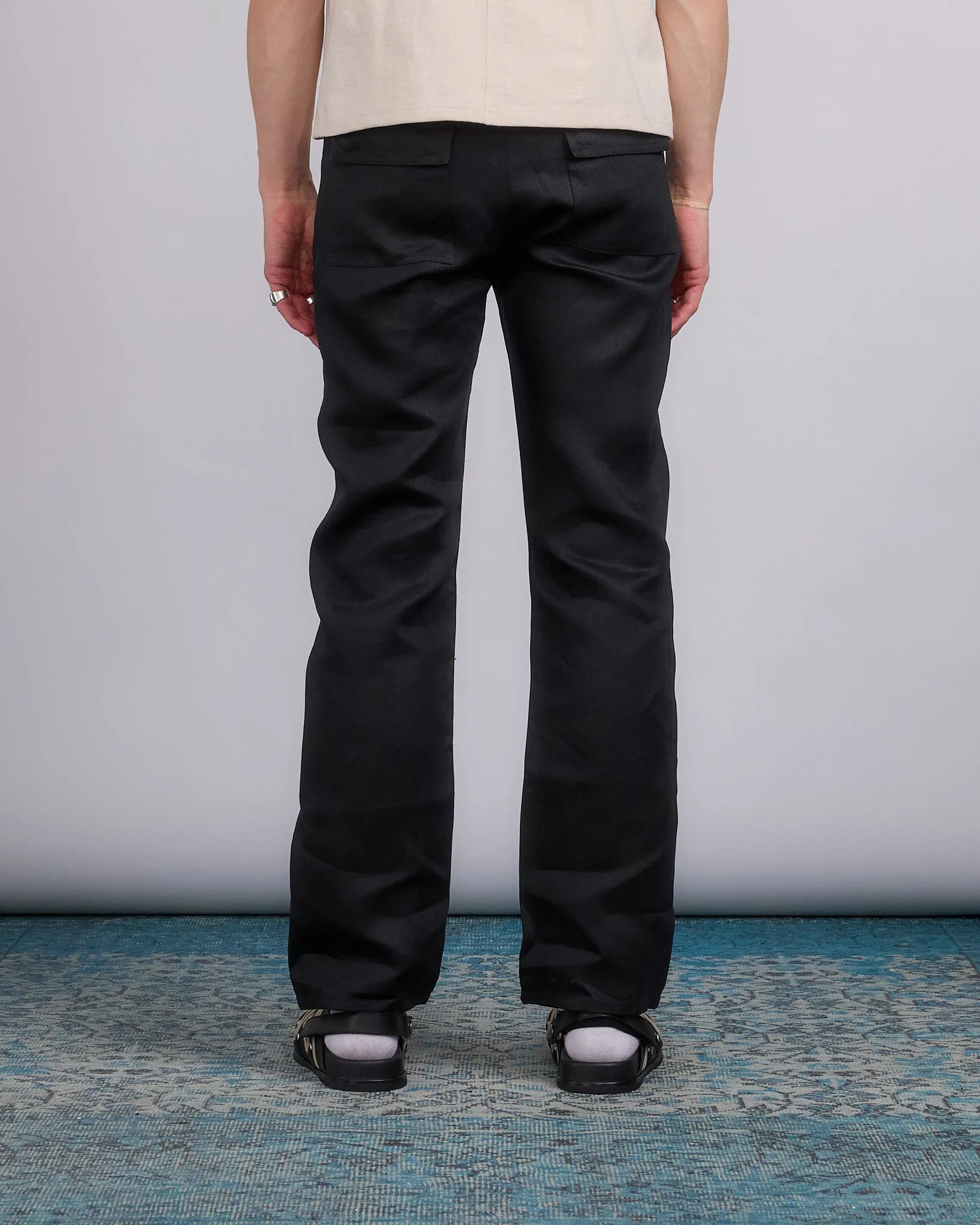 Rick Owens Runway Headon Utility Pant Linen Twill Black
