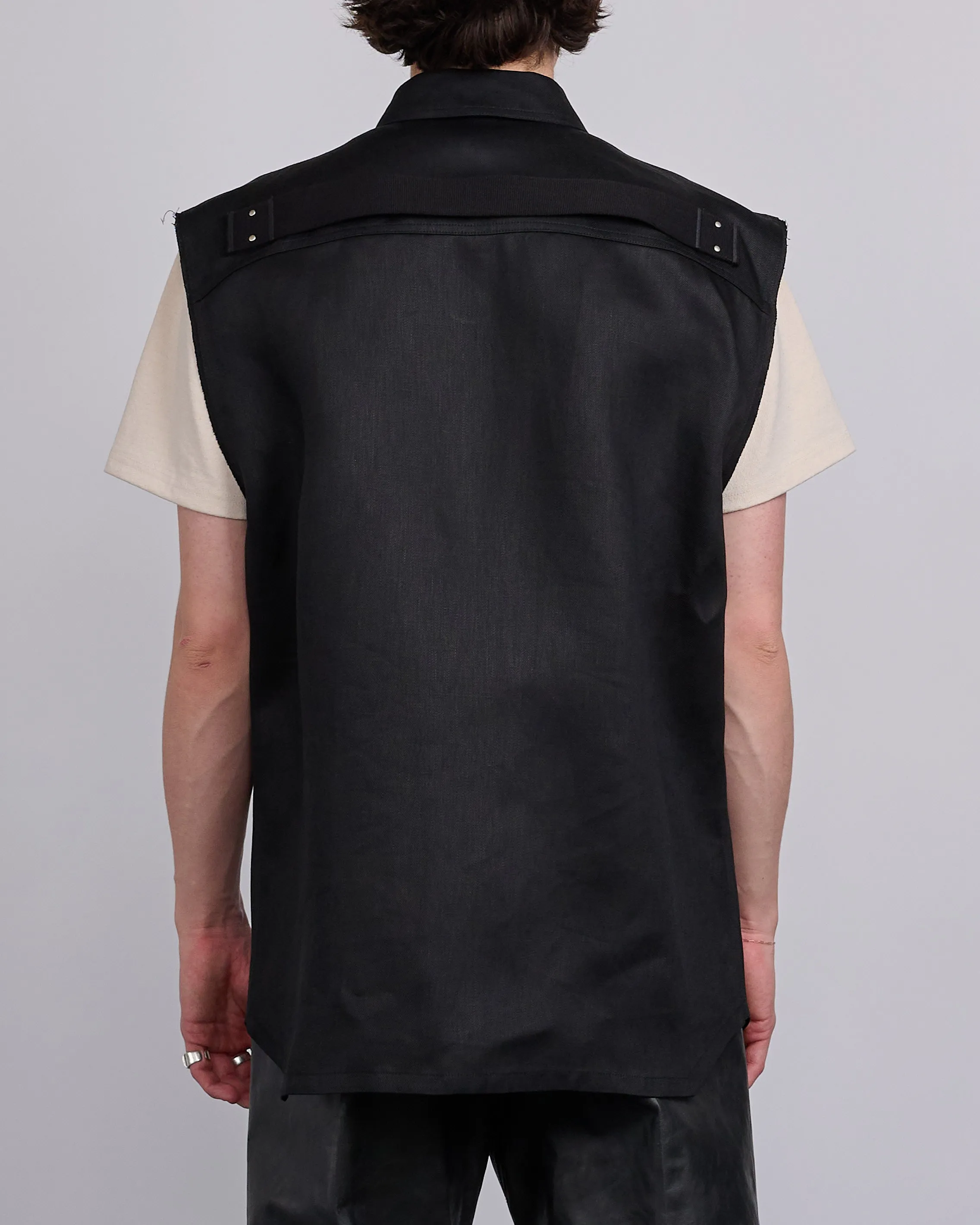 Rick Owens Runway Jumbo SL Outershirt Linen Twill Black
