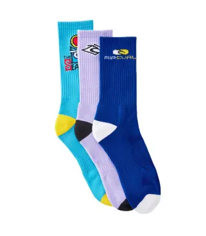 RIP CURL RETRO CREW SOCK 3 PACK | CALCETINES DE CAA MEDIA