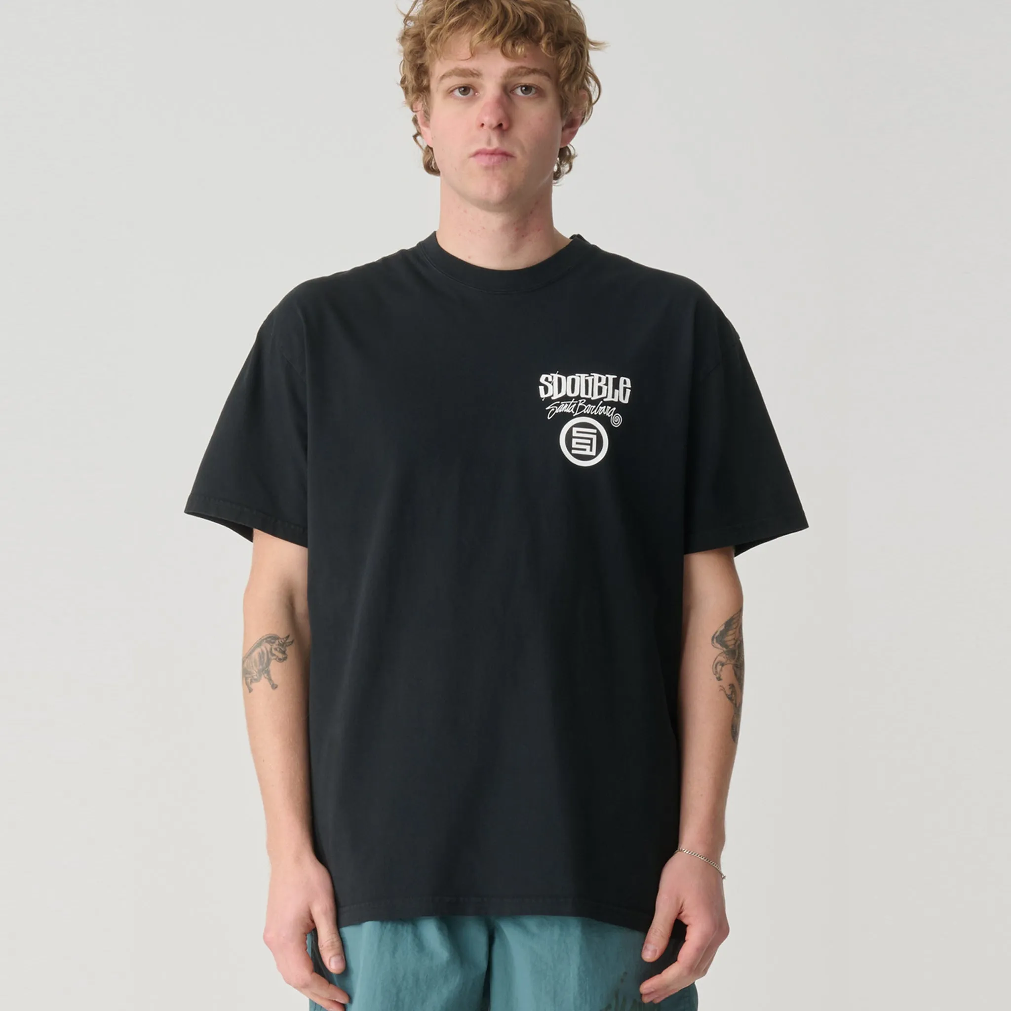 S-Double Combo Platter Tee Washed Black Sale