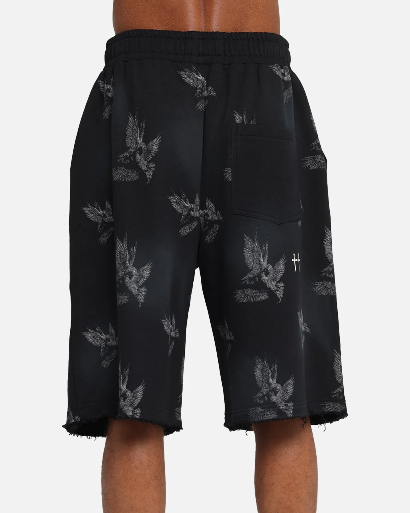 Saint Morta Doves Baggy Sweat Shorts Vintage Black