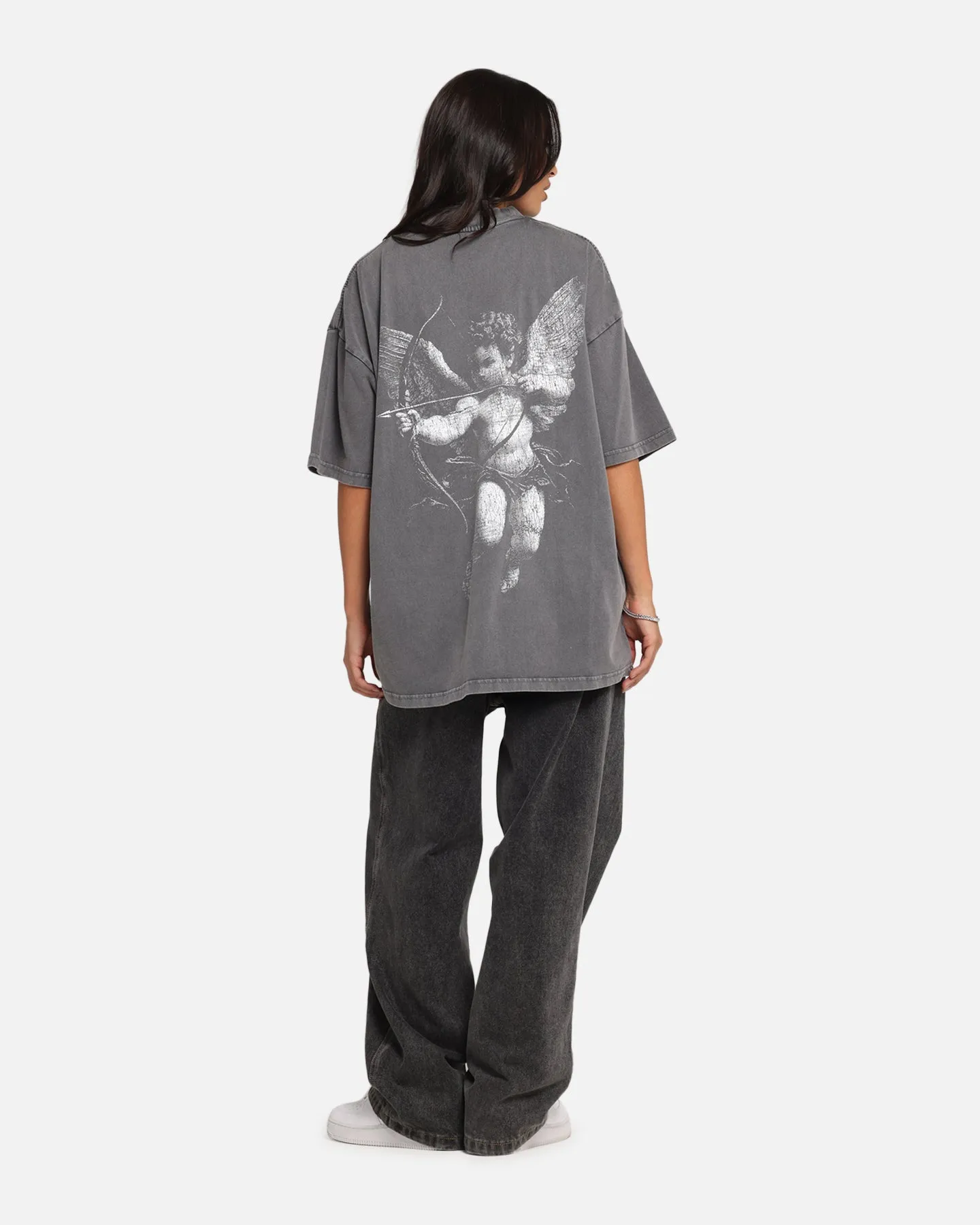 Saint Morta Redemption Mock Neck T-Shirt Washed Charcoal