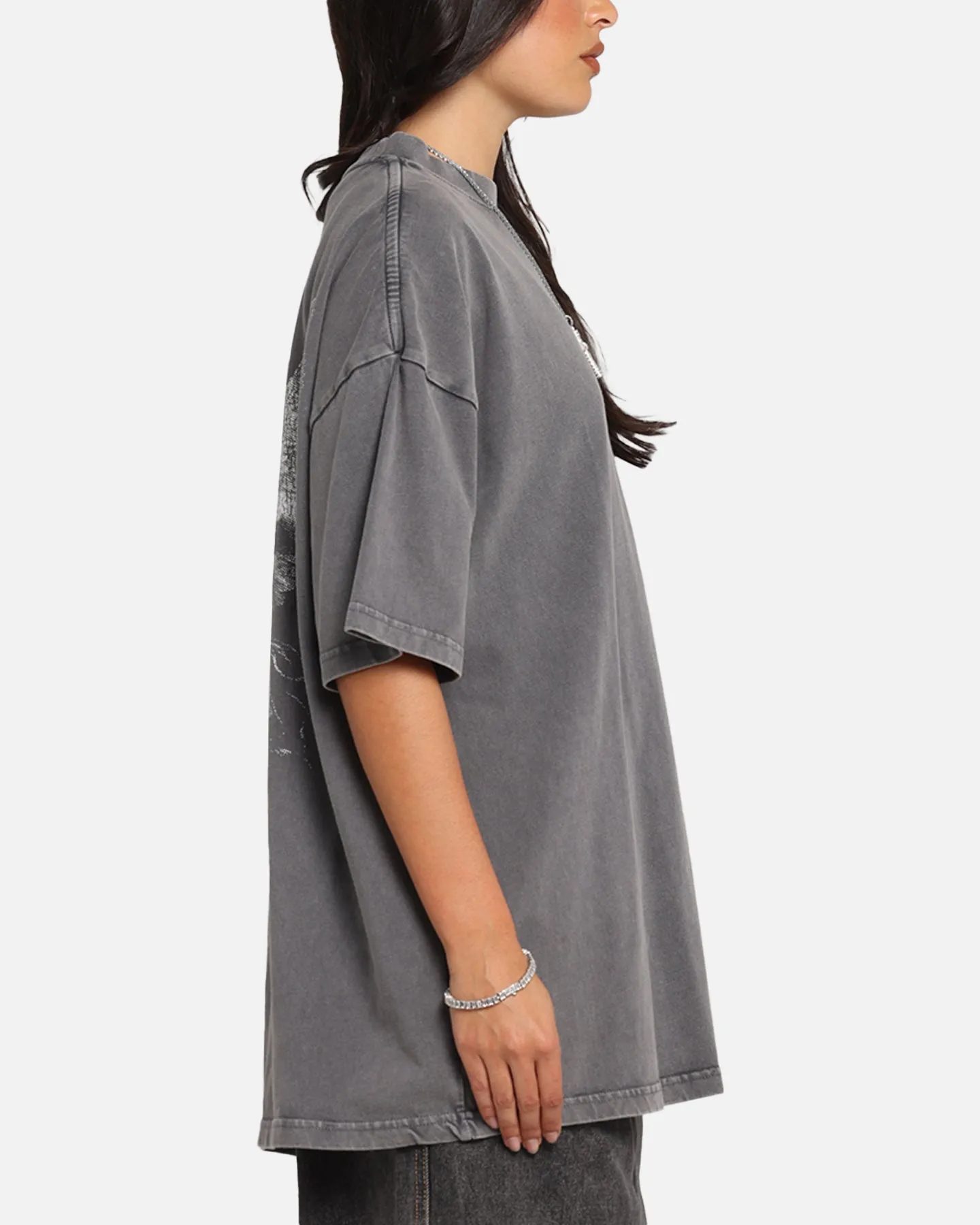 Saint Morta Redemption Mock Neck T-Shirt Washed Charcoal