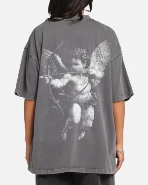 Saint Morta Redemption Mock Neck T-Shirt Washed Charcoal