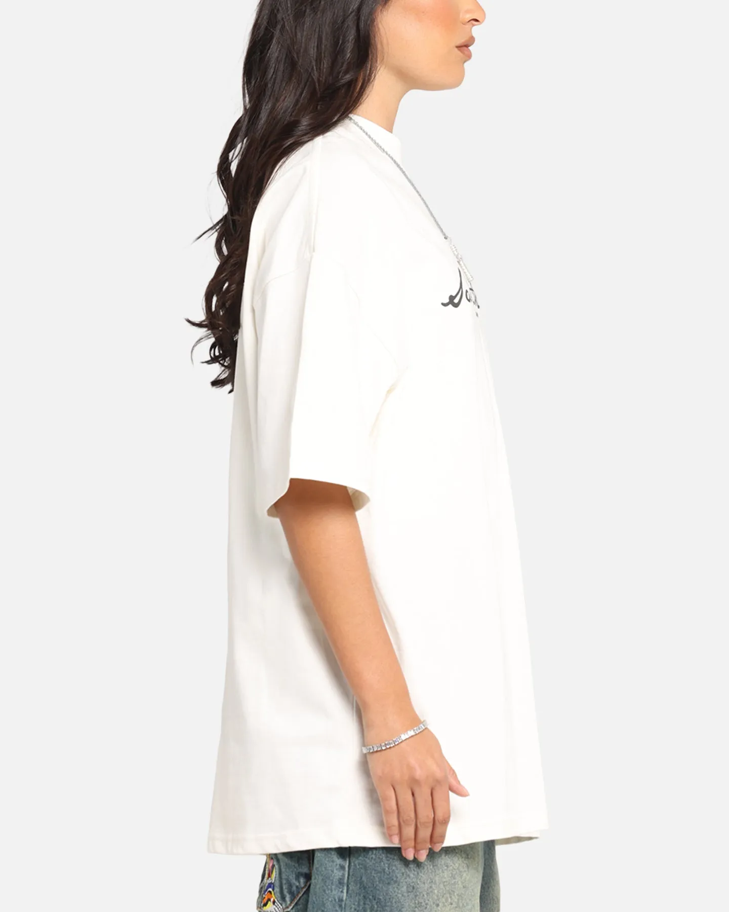Saint Morta Scripture Mock Neck T-Shirt Off White