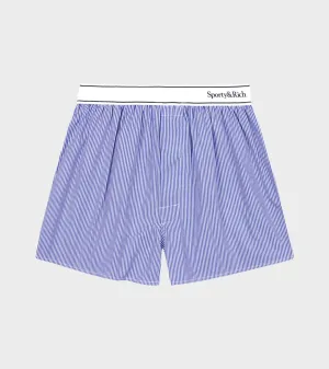 Serif Logo Boxer Blue Striped