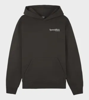 Serif Logo Hoodie Faded Black/White