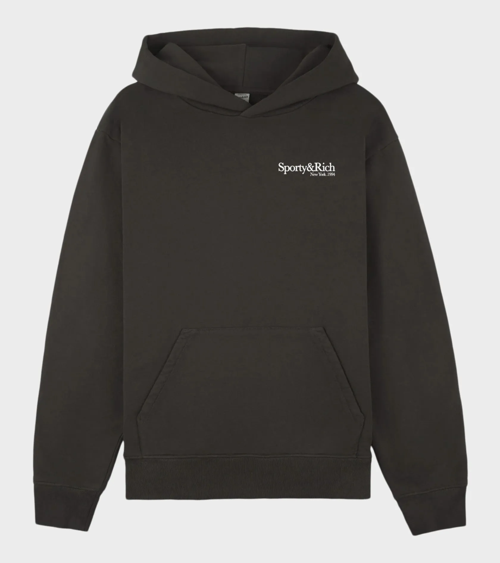 Serif Logo Hoodie Faded Black/White