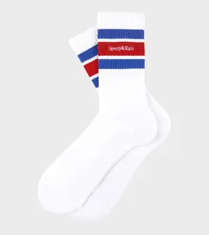 Serif Logo Socks White/Team Blue/Ruby