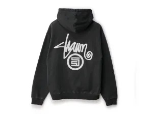 Shawn Dot Zip Thru Hooded Fleece - Black
