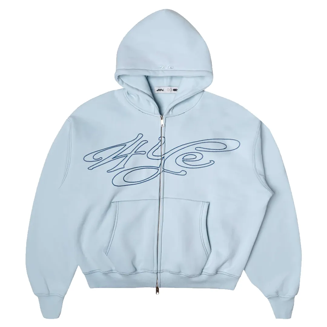 SIGNATURE ZIP HOODIE LIGHT BLUE