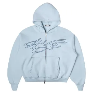 SIGNATURE ZIP HOODIE LIGHT BLUE