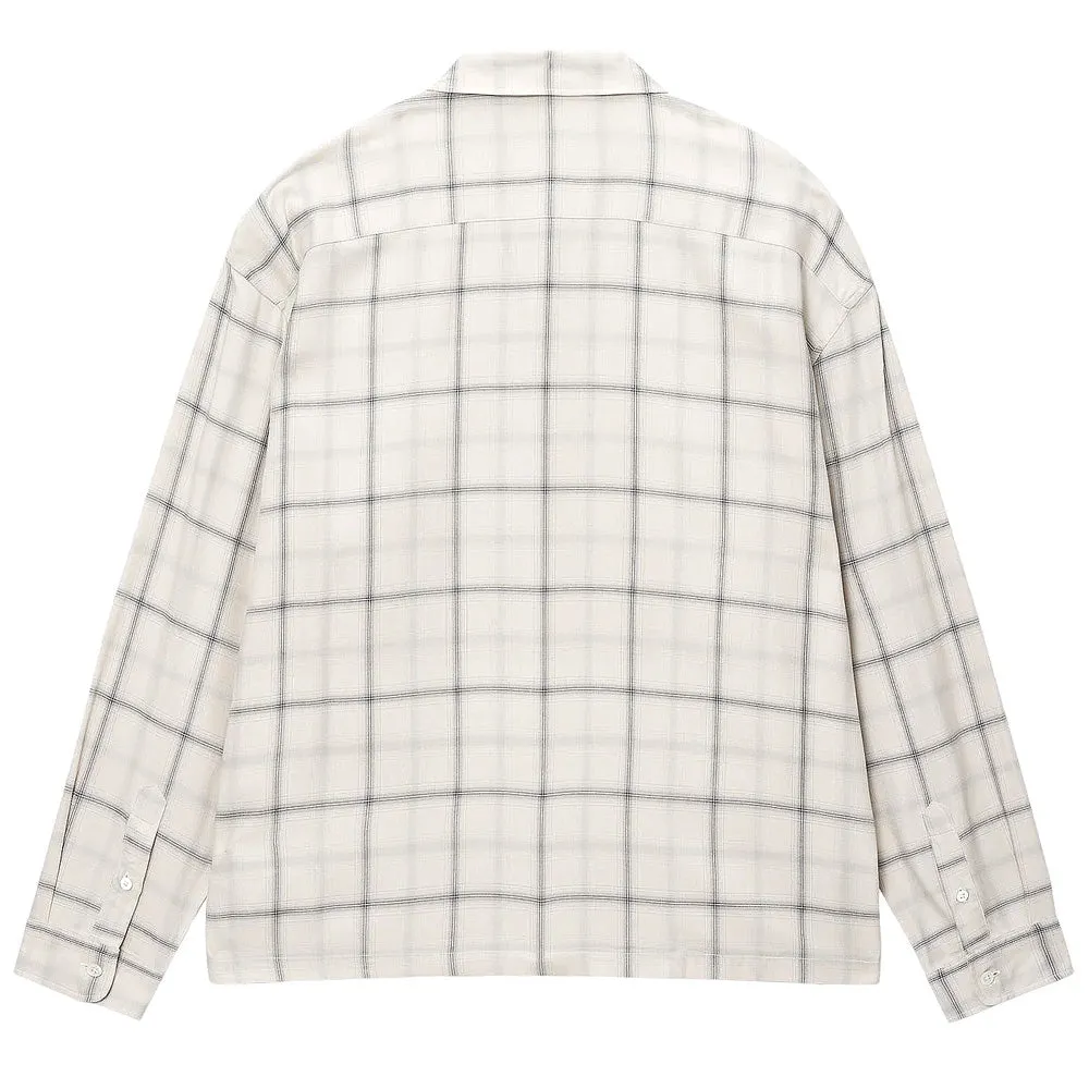 STSSY SHADOW PLAID RAYON SHIRT // NATURAL