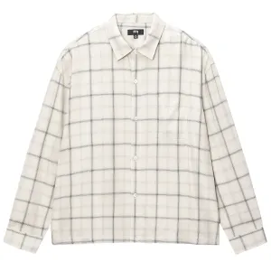 STSSY SHADOW PLAID RAYON SHIRT // NATURAL