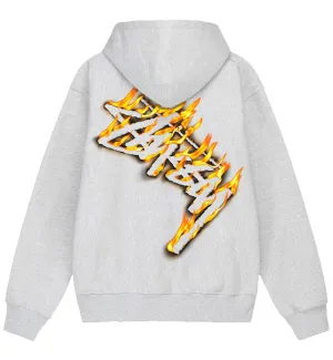 Stussy Burning Stock Zip Hoodie (Grey)