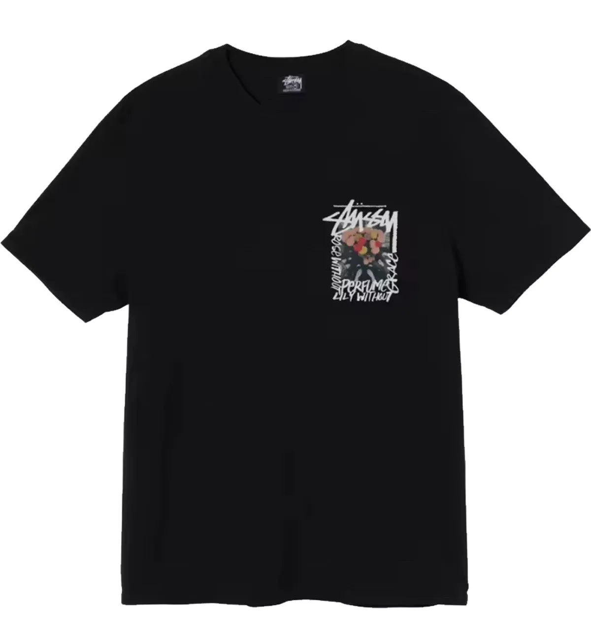Stussy Camellias Pig. Dyed Tee (Black)