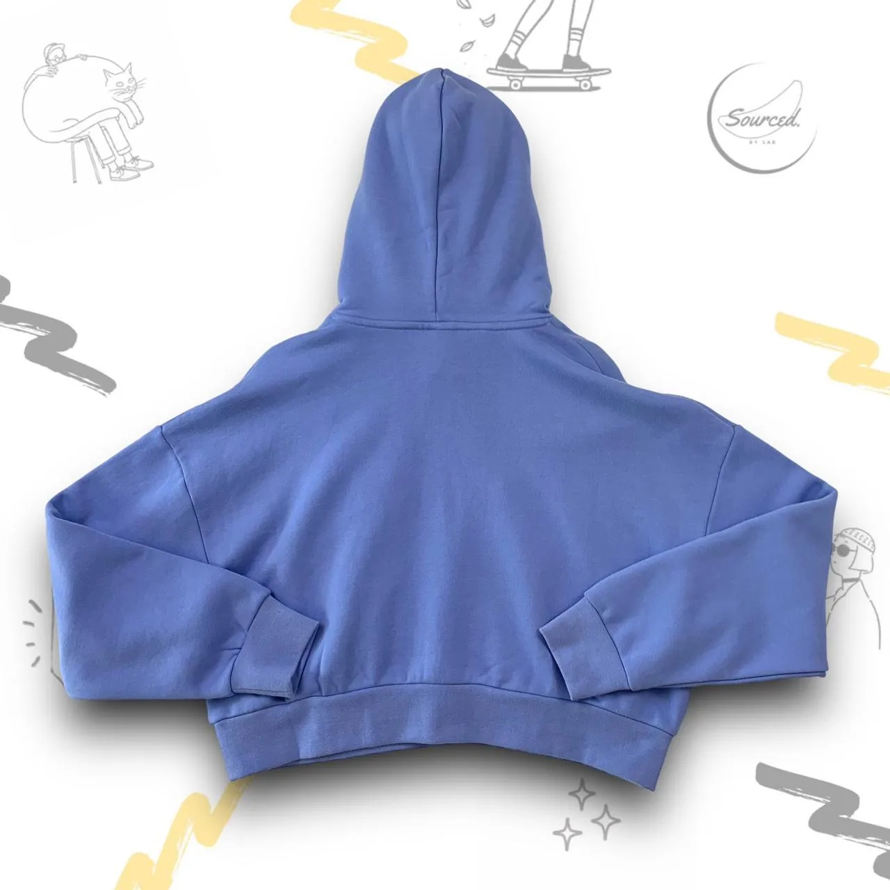 Stussy Cropped Hoodie With Floral Centre Print (S)