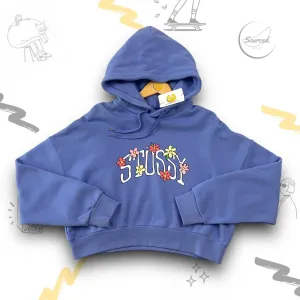 Stussy Cropped Hoodie With Floral Centre Print (S)
