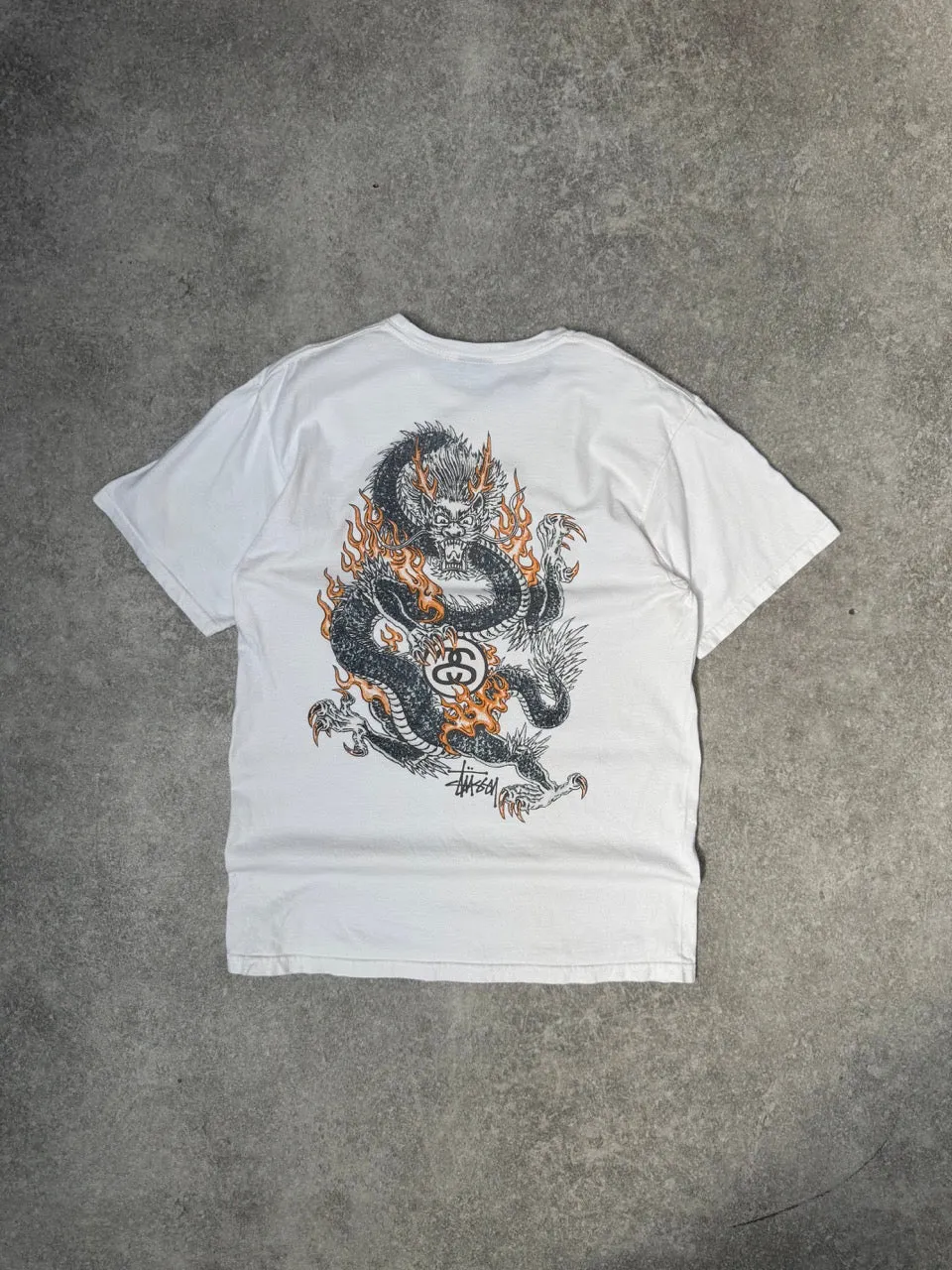 Stussy Dragon Graphic White Tee