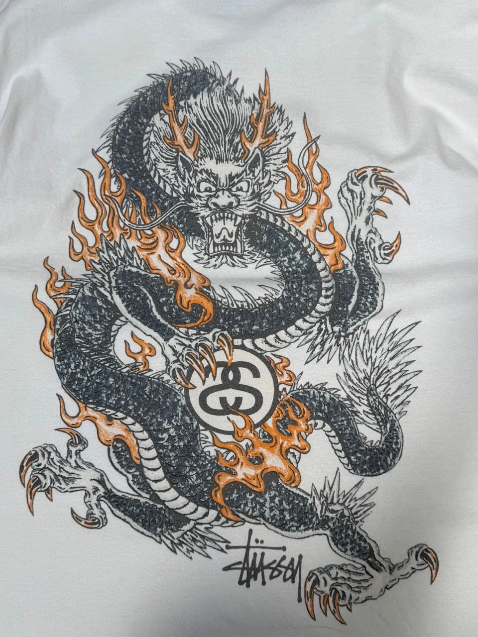 Stussy Dragon Graphic White Tee