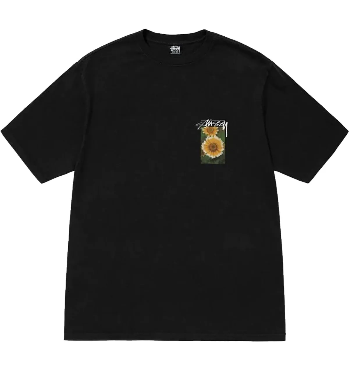 Stussy Flower Grid Pigment Dyed Tee (Black)