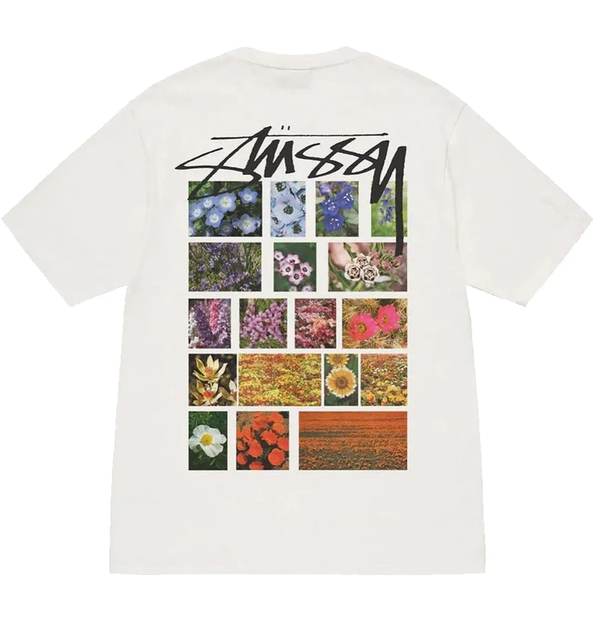 Stussy Flower Grid Pigment Dyed Tee (White)