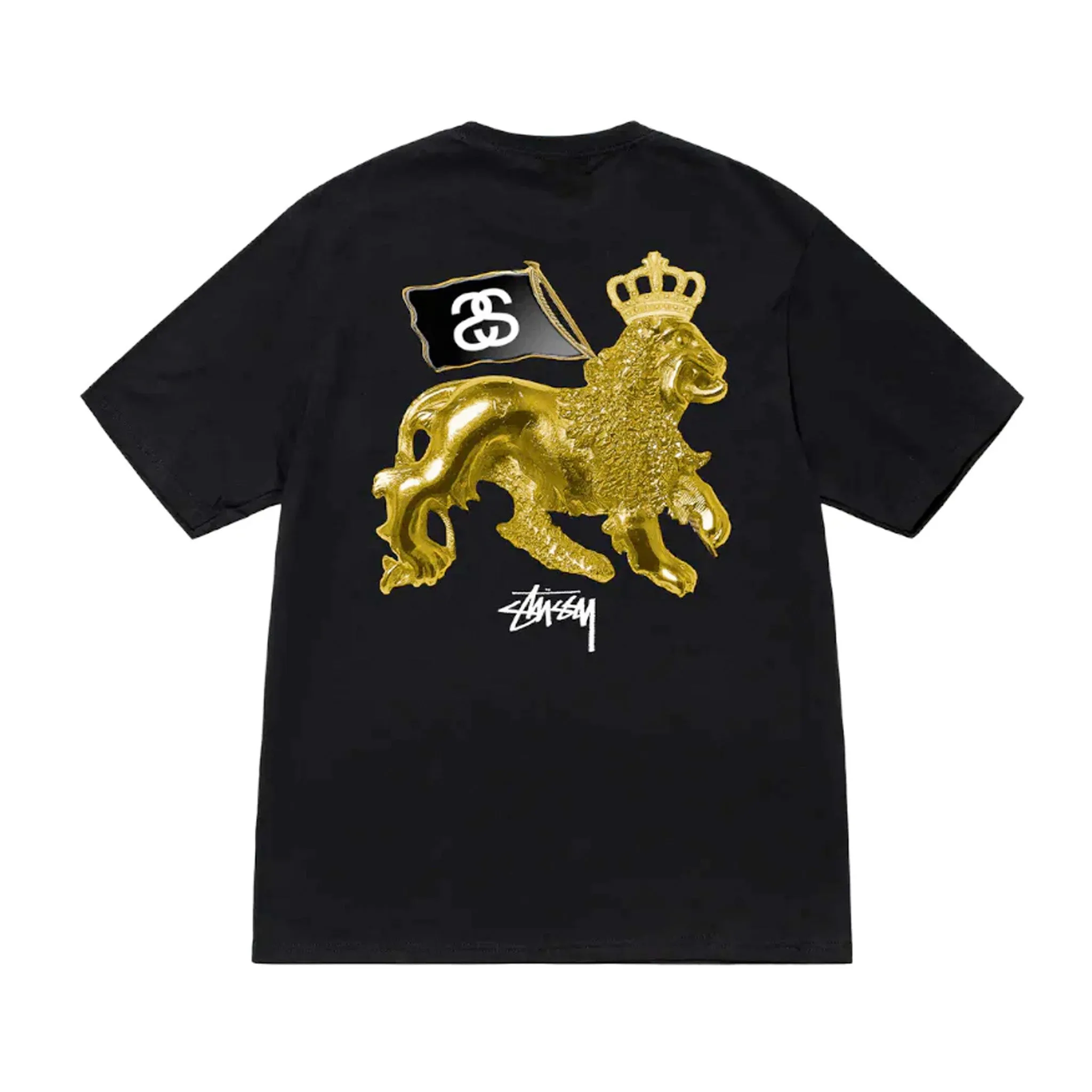 Stussy Gold Lion Tee Black