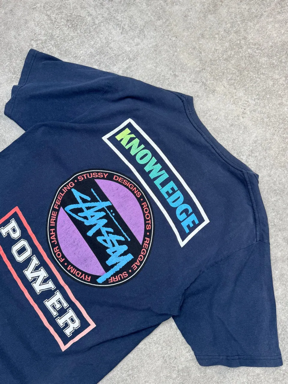 Stussy 'Knowledge Power' Navy Graphic Tee