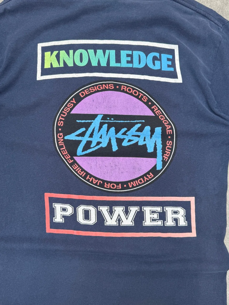 Stussy 'Knowledge Power' Navy Graphic Tee