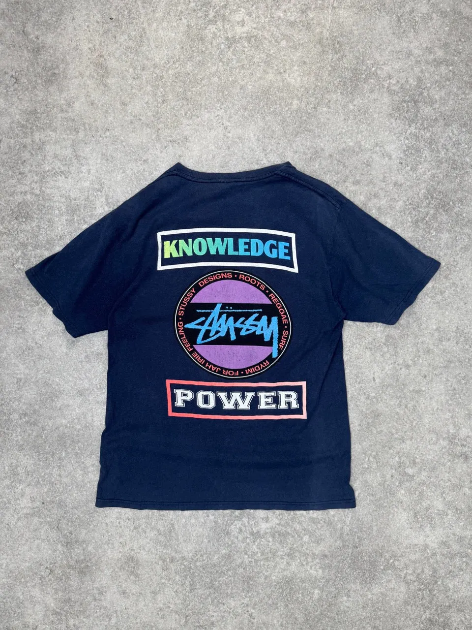 Stussy 'Knowledge Power' Navy Graphic Tee