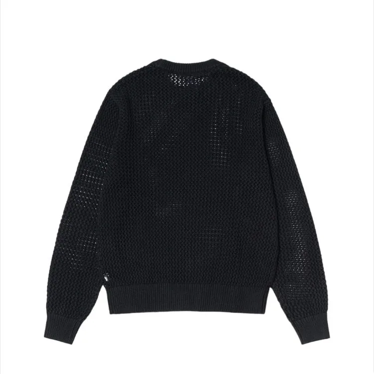 Stussy Loose Gauge Pigment Dyed Sweater // Black