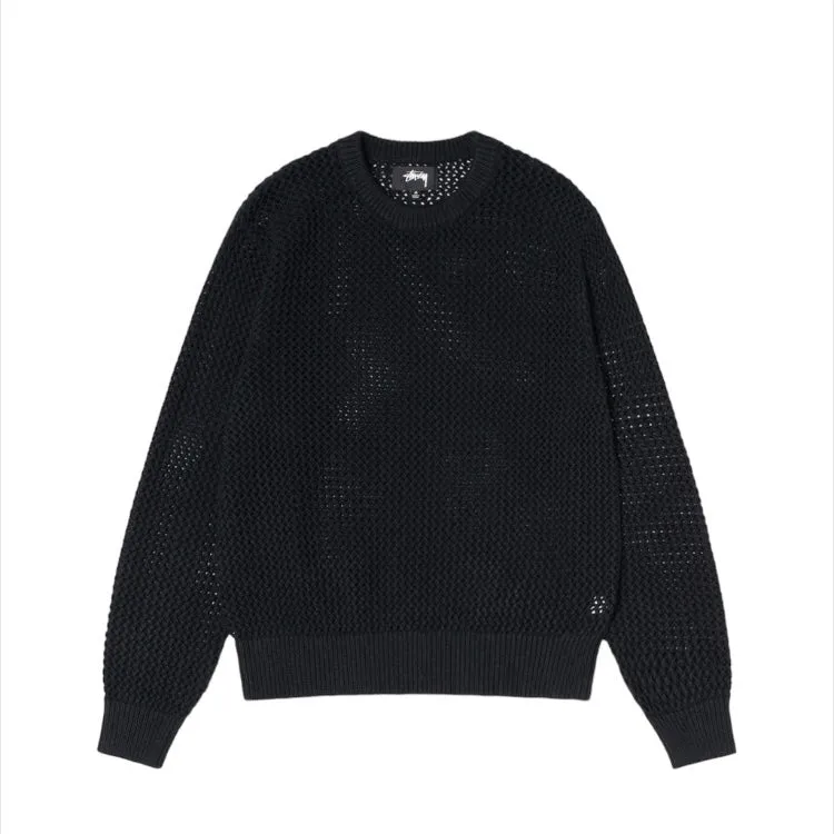 Stussy Loose Gauge Pigment Dyed Sweater // Black