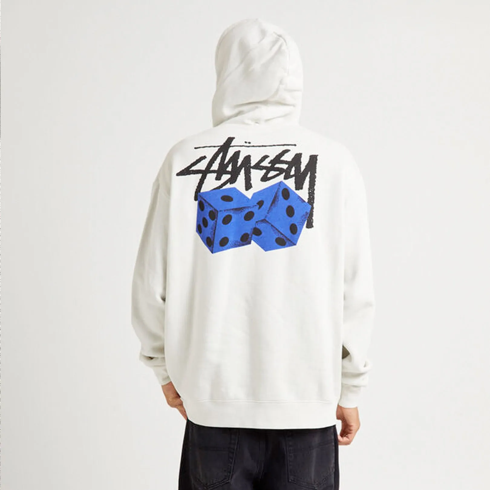 Stussy Pair of Dice Hood Pigment Washed White Sale