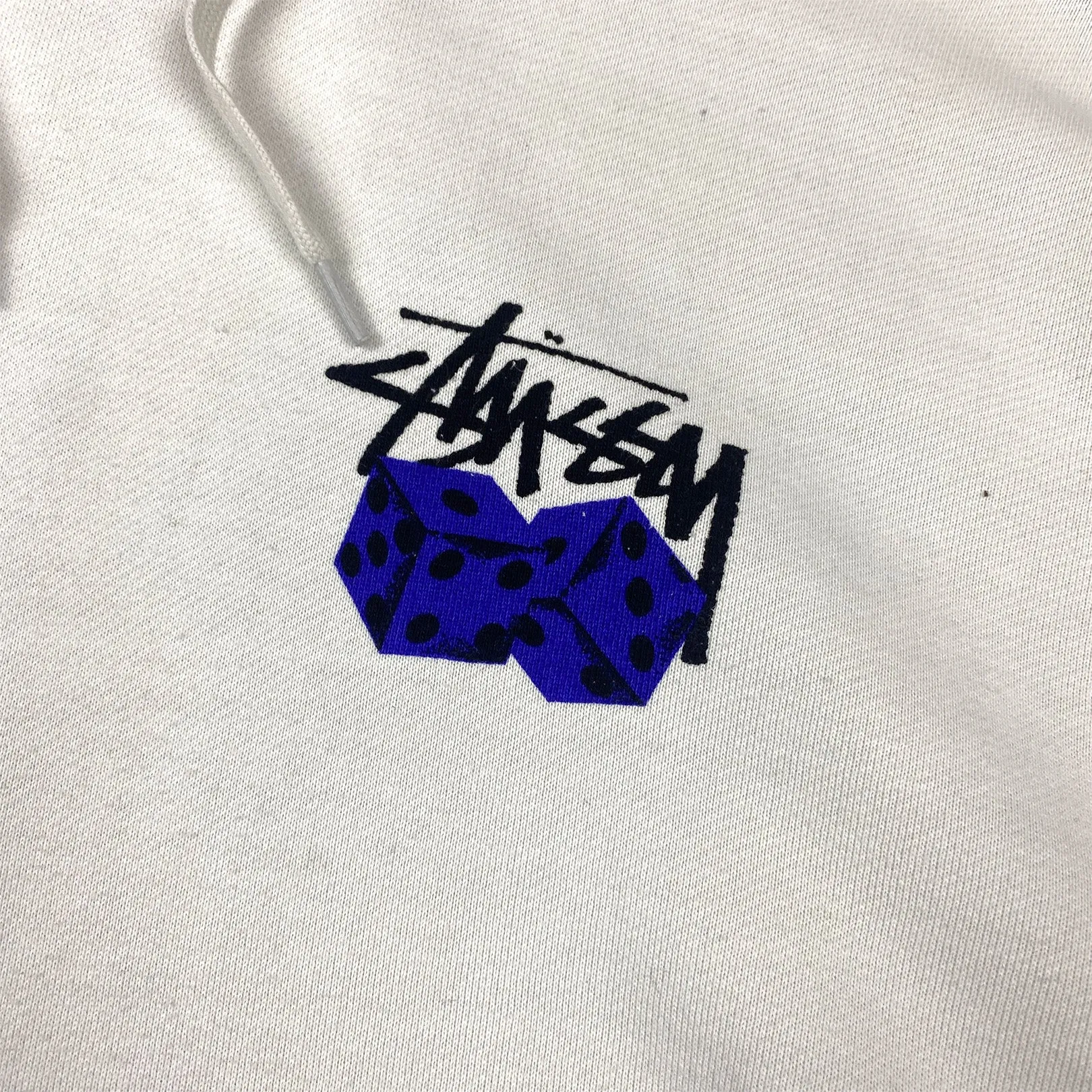 Stussy Pair of Dice Hood Pigment Washed White Sale