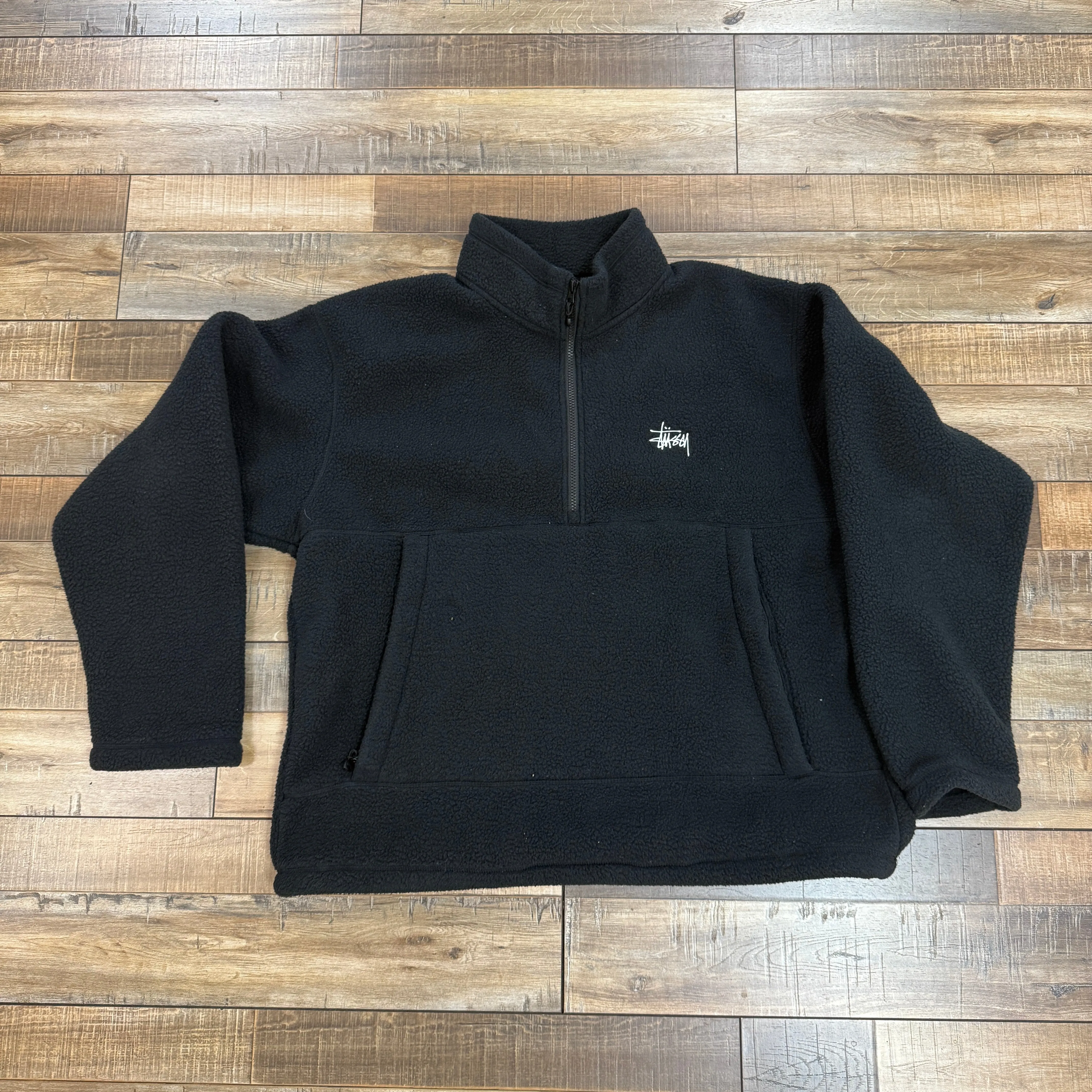 Stussy Polar Fleece Half Zip Black