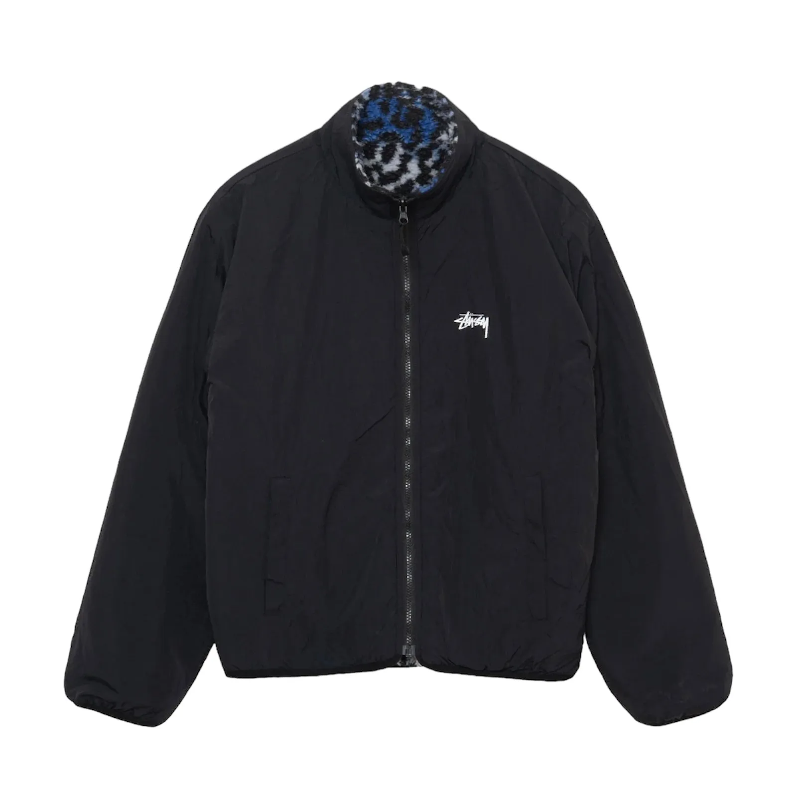 Stussy  Sherpa Reversible Jacket // Blue Leopard