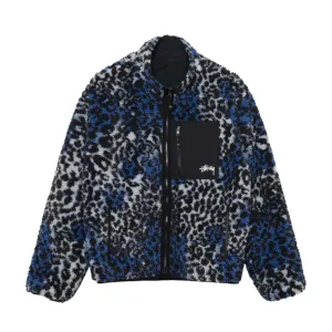 Stussy  Sherpa Reversible Jacket // Blue Leopard