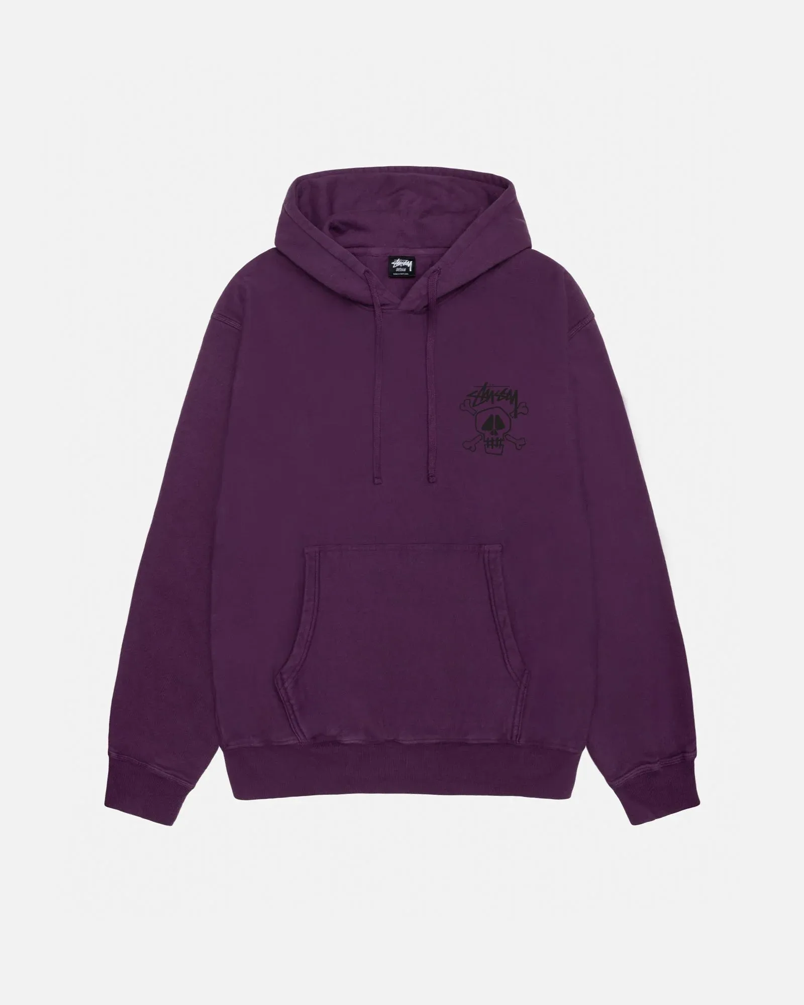 STUSSY SKULL & BONES HOODIE PIGMENT DYED