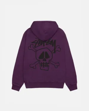 STUSSY SKULL & BONES HOODIE PIGMENT DYED